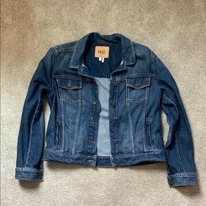 PAIGE Blue Jean Jacket Classic Denim Essential EUC